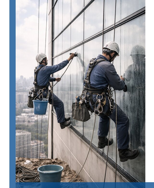 Профессиональная мойка фасадных окон альпинистами в Ногинске