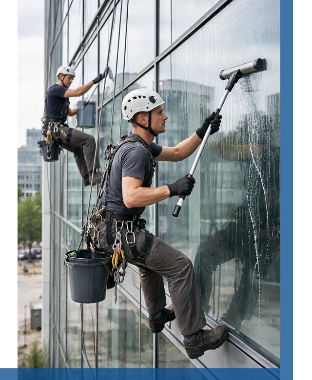 Мойка витражей альпинистами в Ногинске от 709 р. под ключ|ВЫСОТНИК-Нгн