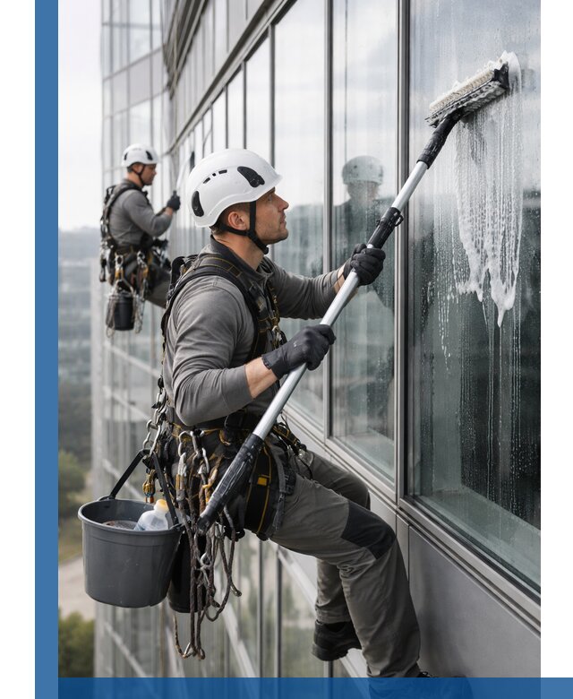 Высотная мойка сплошного остекления с выездом в Ногинске