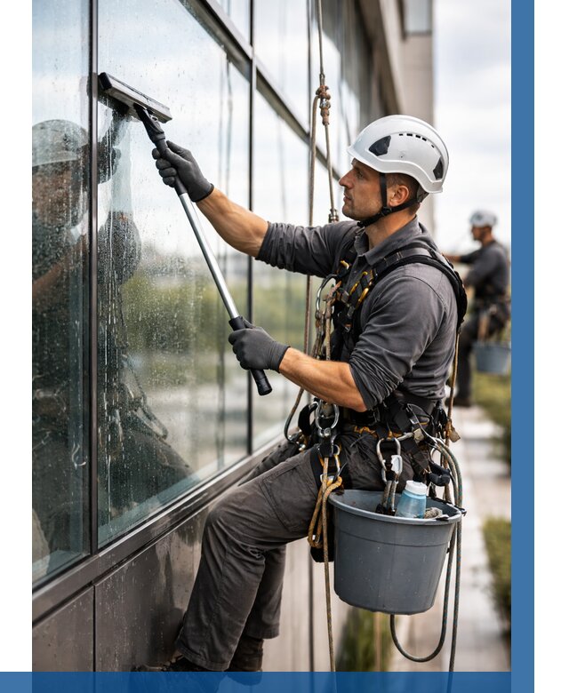 Мойка стеклянных фасадов в Ногинске от 203 р. | ВЫСОТНИК-Нгн