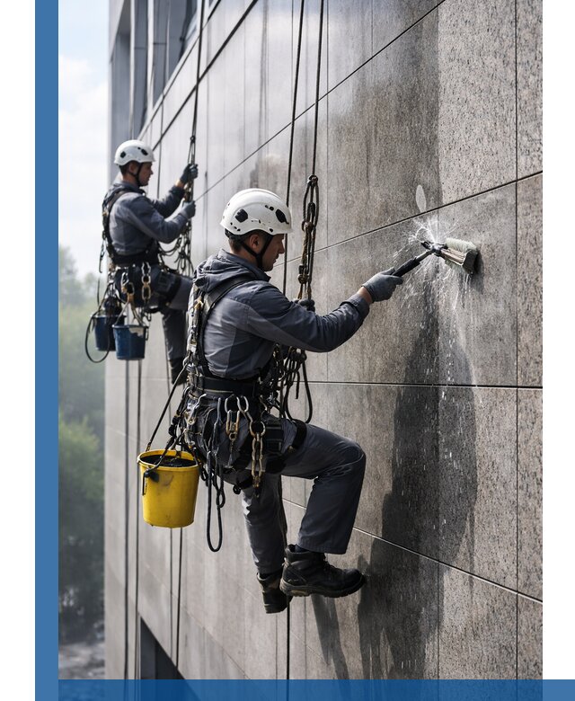 Профессиональная мойка фасада из керамогранита в Ногинске