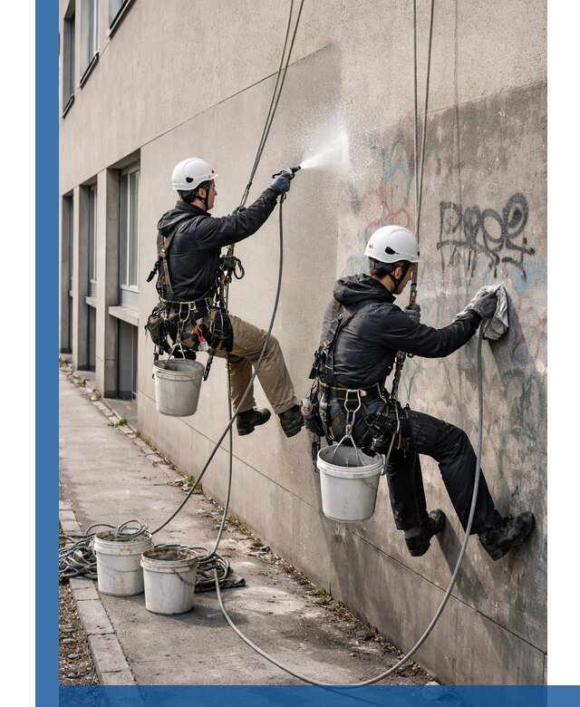 Антиграффити покрытие фасада с защитой от надписей в Ногинске