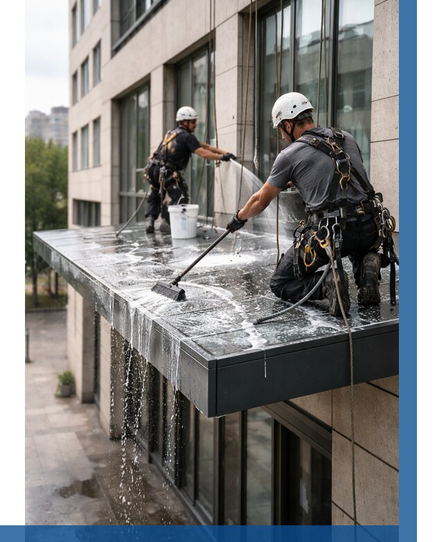 Мойка козырьков и навесов в Ногинске от 3546 р. | ВЫСОТНИК-Нгн