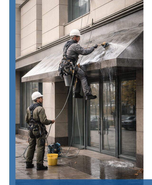 Профессиональная мойка козырьков и навесов в Ногинске