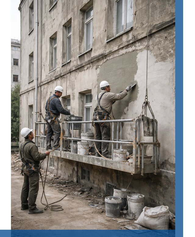 Капитальный ремонт фасада в Ногинске от 4255 р. | ВЫСОТНИК-Нгн