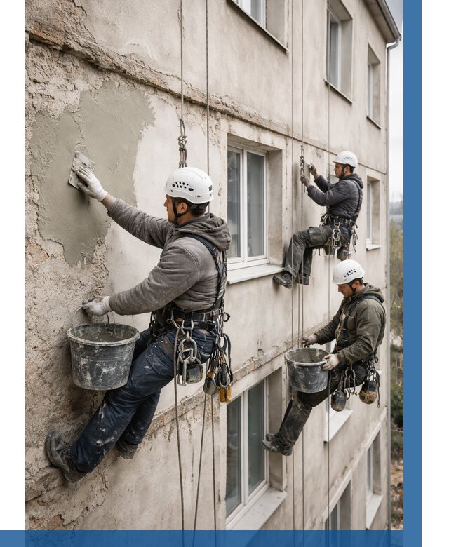 Ремонт штукатурного фасада в Ногинске от 760 р. под ключ | ВЫСОТНИК-Нгн