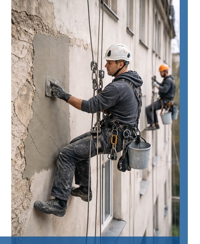 Восстановление штукатурки фасада в Ногинске от 1216 р. | ВЫСОТНИК-Нгн