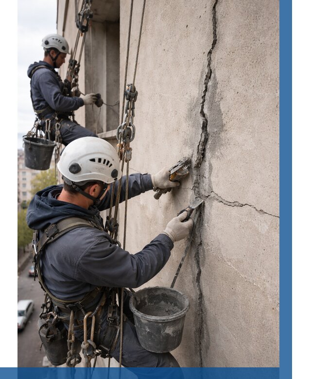 Заделка трещин на фасаде в Ногинске от 912 р. | ВЫСОТНИК-Нгн