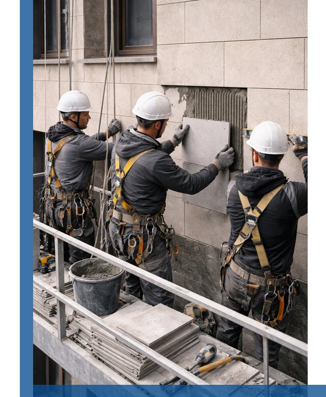 Ремонт облицовки фасада плиткой в Ногинске с гарантией