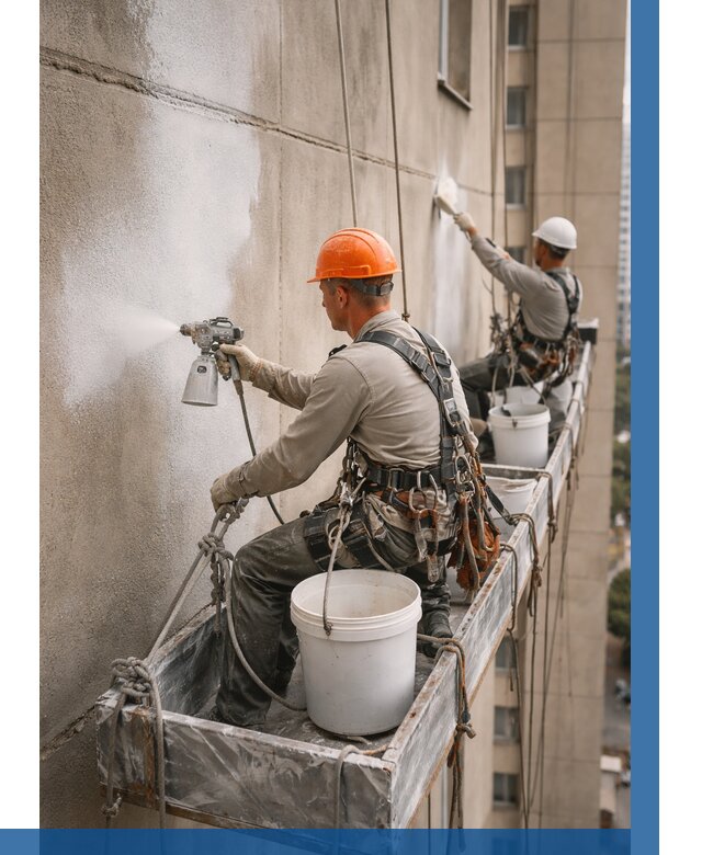 Грунтовка фасада на высоте в Ногинске от 122 р. | ВЫСОТНИК-Нгн