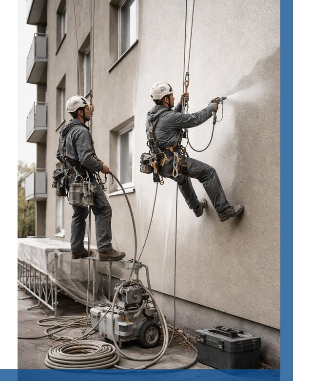 Безвоздушная покраска фасада в Ногинске от 223 р/м² | ВЫСОТНИК-Нгн