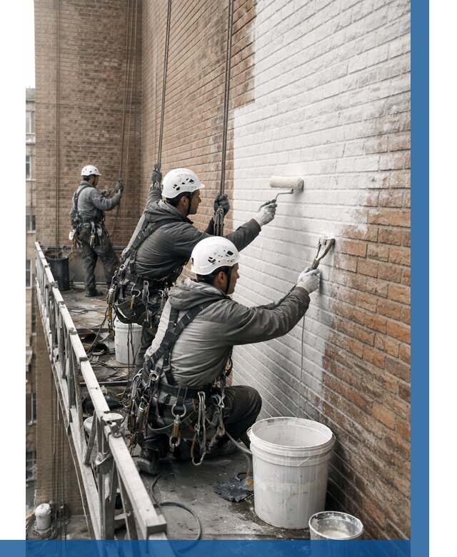 Покраска кирпичного фасада в Ногинске от 355 р. | ВЫСОТНИК-Нгн