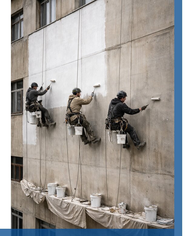 Покраска бетонного фасада в Ногинске от 355 р за м2 | ВЫСОТНИК-Нгн