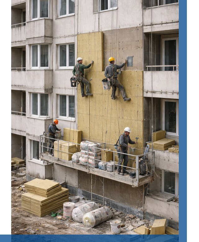 Утепление фасада минватой в Ногинске от 1520 р. | ВЫСОТНИК-Нгн