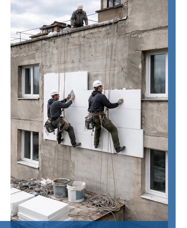 Утепление фасада пенополистиролом в Ногинске от 1824 р. | ВЫСОТНИК-Нгн