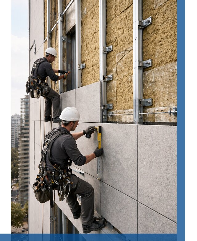 Монтаж вентилируемого фасада в Ногинске от 3546 р. | ВЫСОТНИК-Нгн