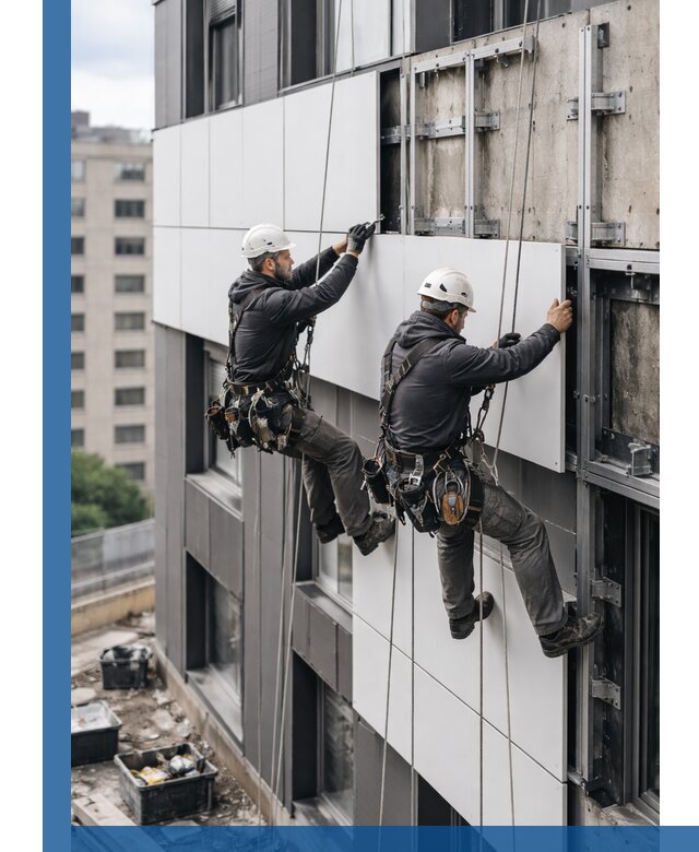 Монтаж композитных панелей фасада в Ногинске под ключ