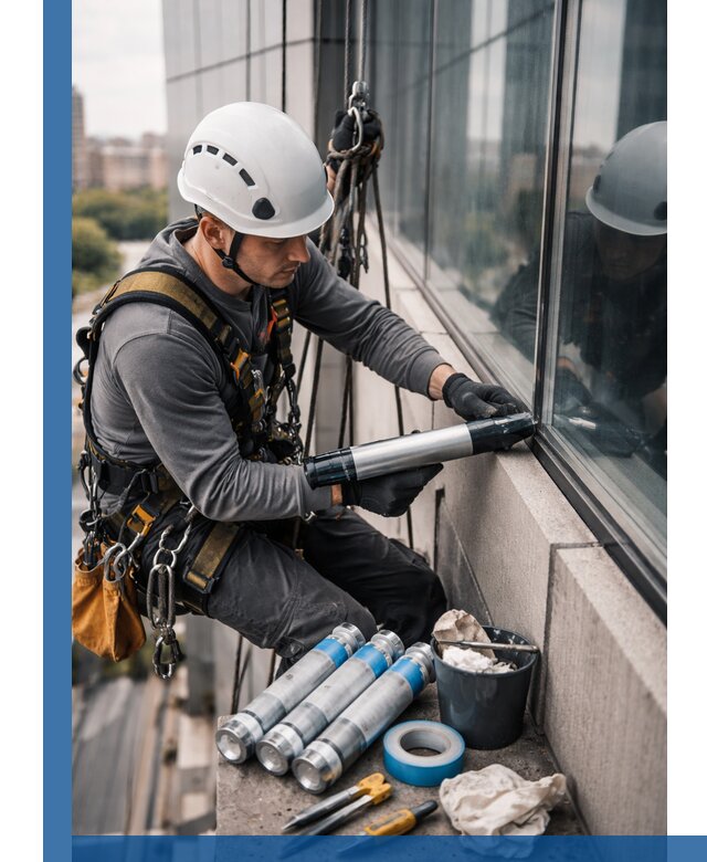 Герметизация стыков витража в Ногинске для герметичных фасадов