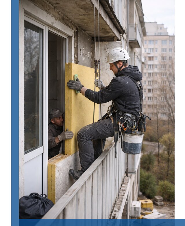 Профессиональное утепление балкона снаружи в Ногинске под ключ