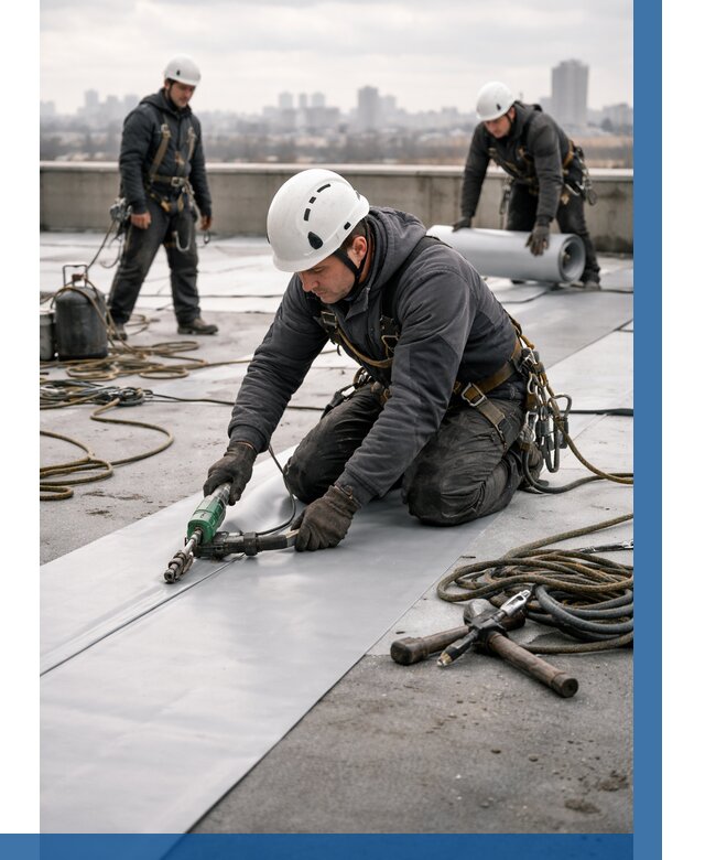 Ремонт мембранной кровли в Ногинске от 1824 р./м2 | ВЫСОТНИК-Нгн