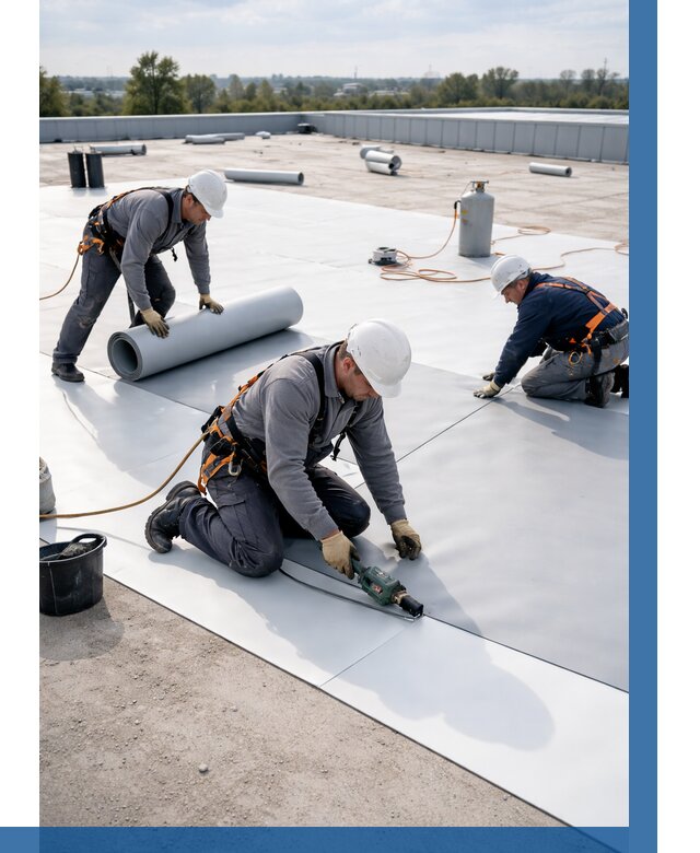 Монтаж мембранной кровли под ключ в Ногинске от 1216 р. | ВЫСОТНИК-Нгн