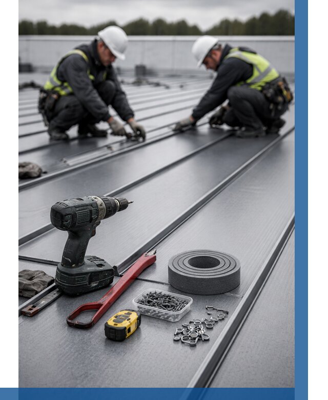 Монтаж фальцевой кровли в Ногинске от 1824 р. | ВЫСОТНИК-Нгн