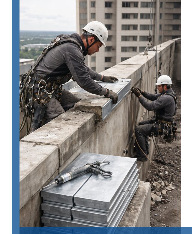 Замена парапетных крышек и установка новых в Ногинске