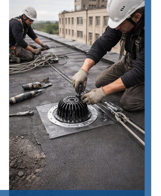 Установка водосточных воронок в Ногинске цена от 3546 р. | ВЫСОТНИК-Нгн