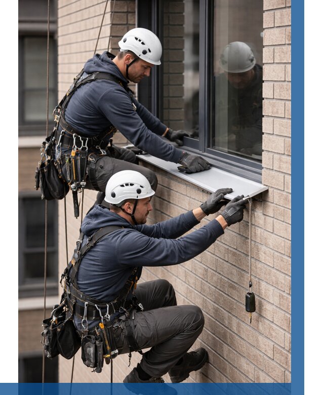 Монтаж оконных отливов под ключ в Ногинске от 3546 р. | ВЫСОТНИК-Нгн