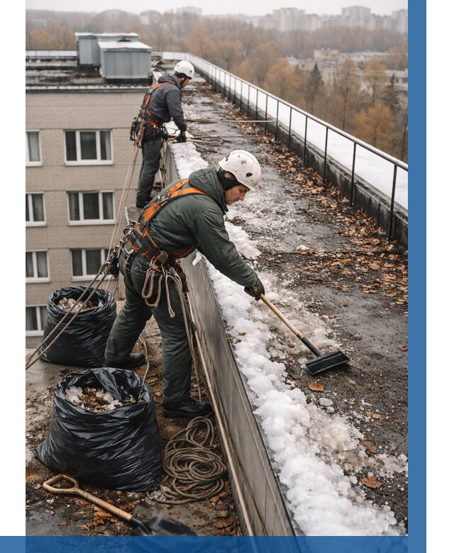 Очистка кровли по периметру в Ногинске от 557 р. | ВЫСОТНИК-Нгн