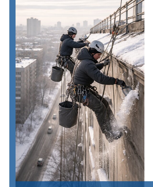 Очистка карнизов от снега в Ногинске профессионально и безопасно