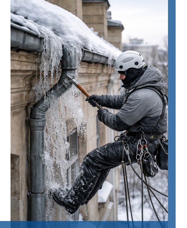 Очистка водостоков от льда в Ногинске от 3546 р. | ВЫСОТНИК-Нгн