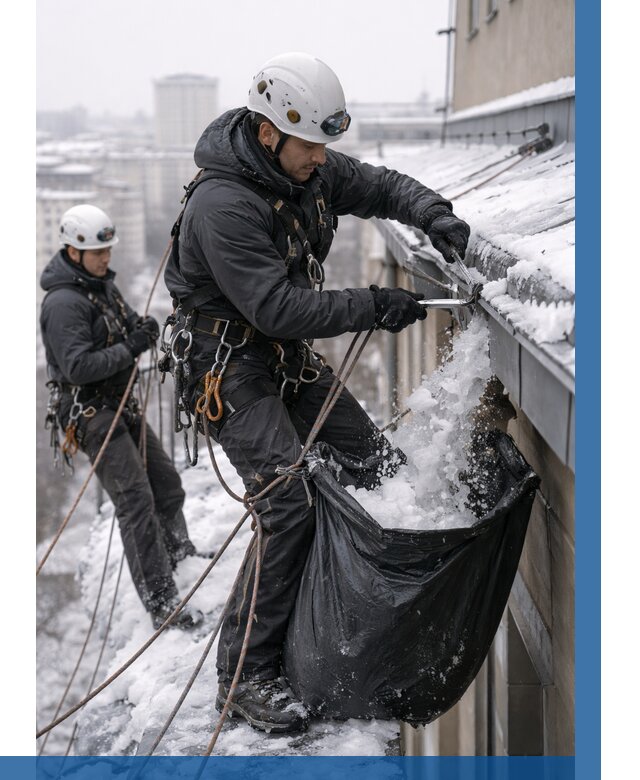 Аварийная очистка крыши в Ногинске под ключ от 304 р. | ВЫСОТНИК-Нгн