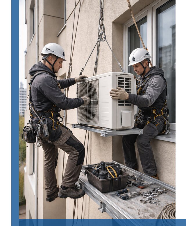 Перенос внешнего блока кондиционера в Ногинске с монтажом и крепежом