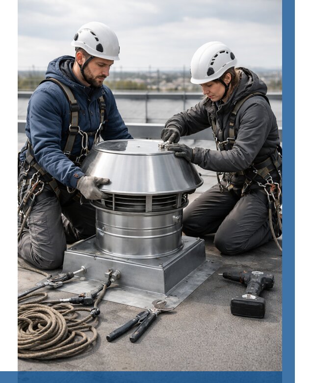 Установка дефлекторов на кровле в Ногинске от 4559 р. | ВЫСОТНИК-Нгн