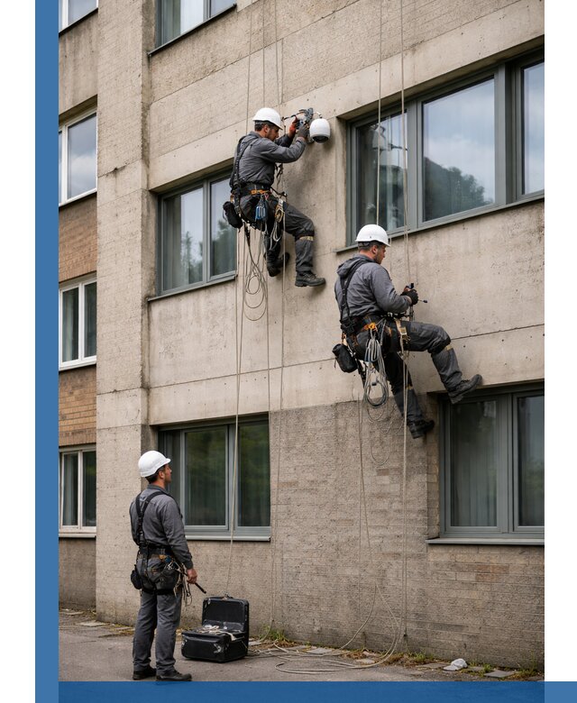 Монтаж фасадных камер видеонаблюдения в Ногинске под ключ