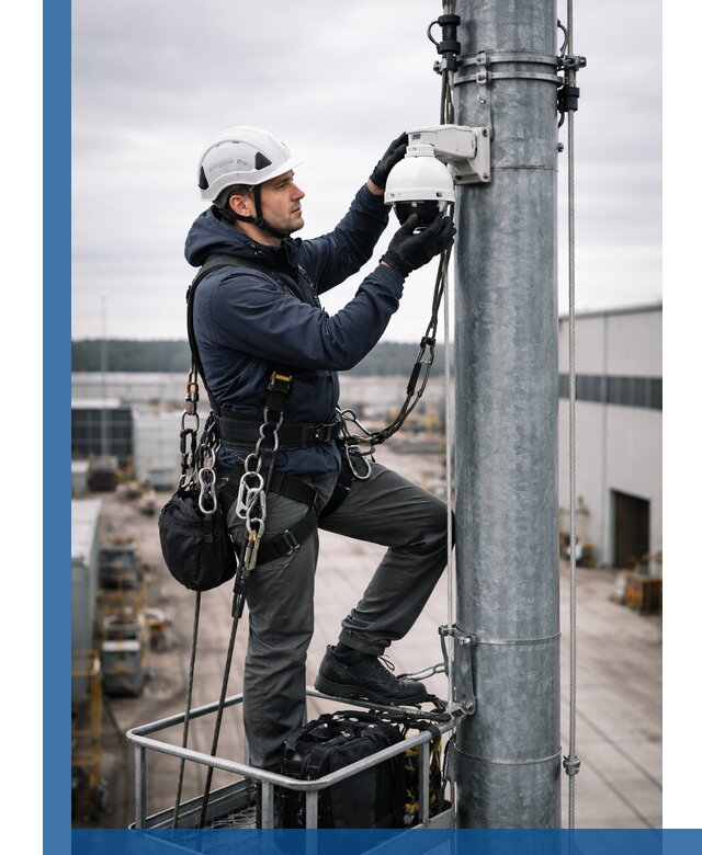 Профессиональная установка видеокамер на мачте в Ногинске