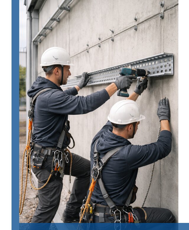 Монтаж кабельных лотков на фасаде зданий в Ногинске с гарантией