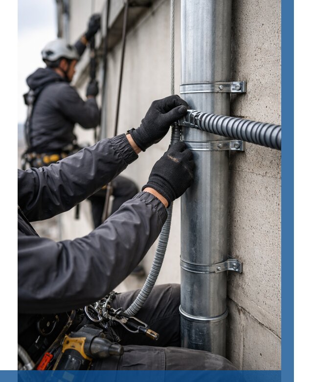 Монтаж гофры для кабеля в Ногинске от 304 р. | ВЫСОТНИК-Нгн