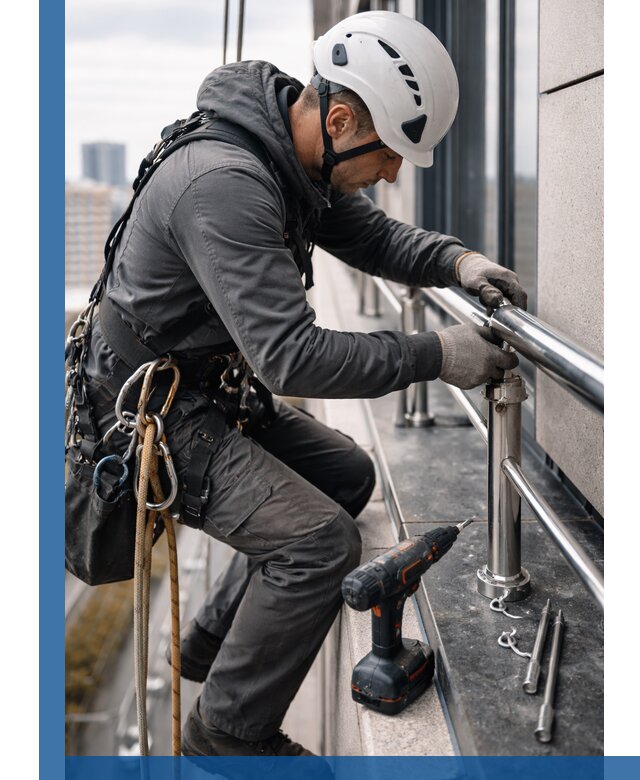 Монтаж ограждений на высоте в Ногинске для зданий и конструкций