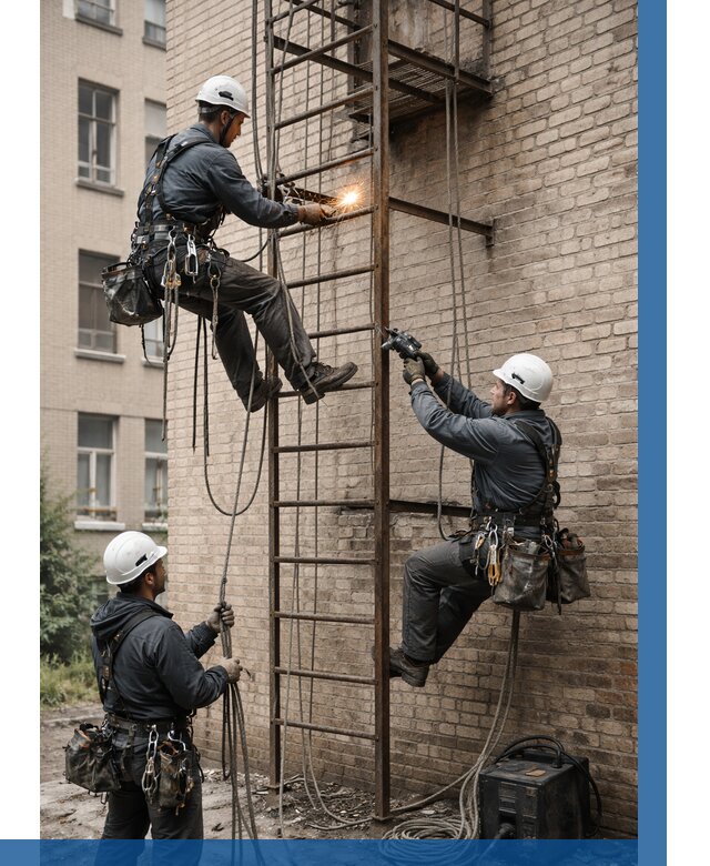 Ремонт пожарной лестницы в Ногинске от 7598 р. | ВЫСОТНИК-Нгн