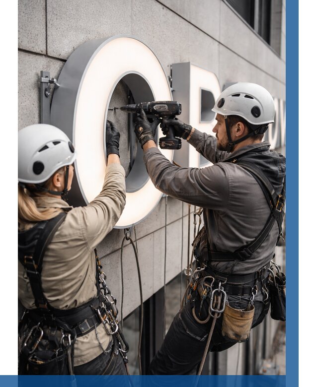 Монтаж световых букв в Ногинске от 3039 р. под ключ ВЫСОТНИК-Нгн