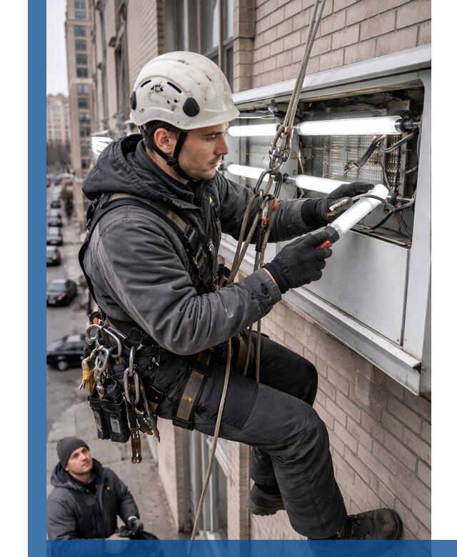 Профессиональная замена ламп в наружной вывеске в Ногинске
