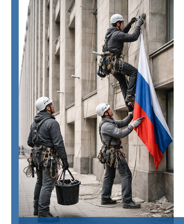 Профессиональная установка флагов на фасаде в Ногинске