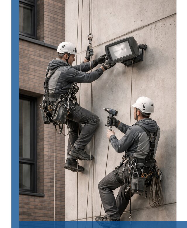 Профессиональный монтаж фасадных прожекторов в Ногинске под ключ