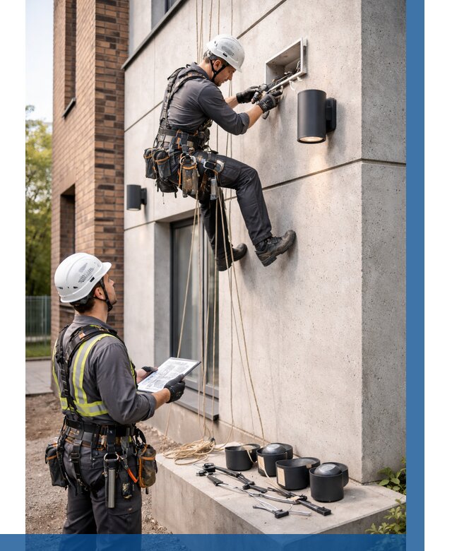 Монтаж фасадного освещения в Ногинске от 2533 р. | ВЫСОТНИК-Нгн