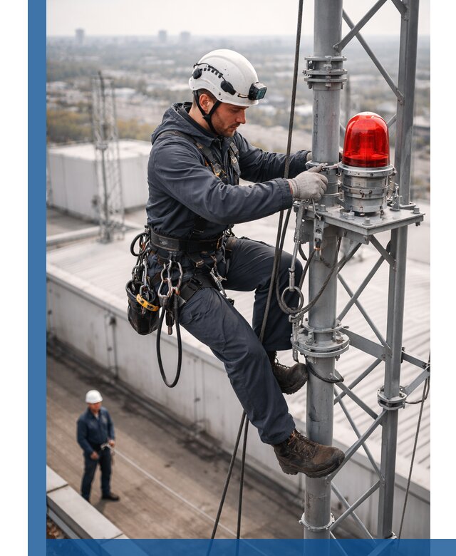 Монтаж заградительных огней и обслуживание объектов в Ногинске