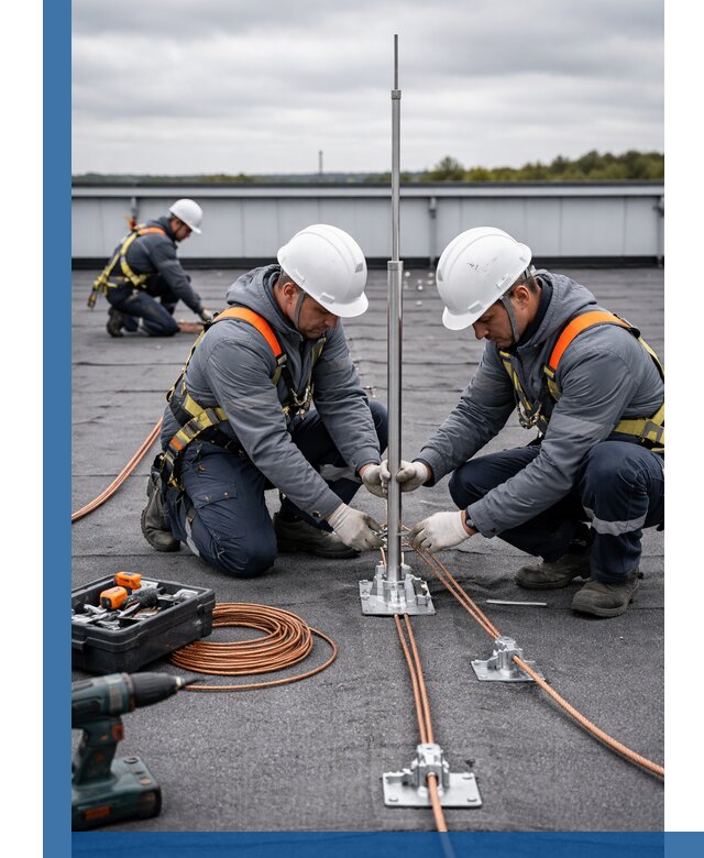 Монтаж молниезащиты на кровле в Ногинске под ключ с гарантией