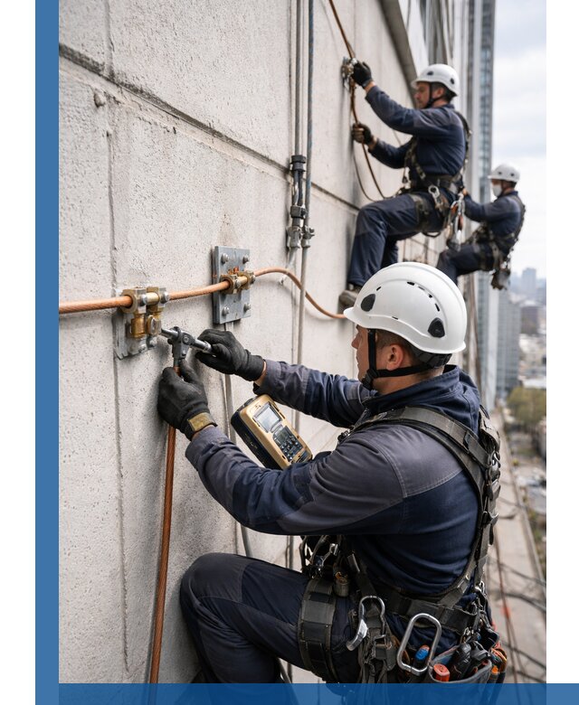 Монтаж системы заземления здания и молниезащиты в Ногинске