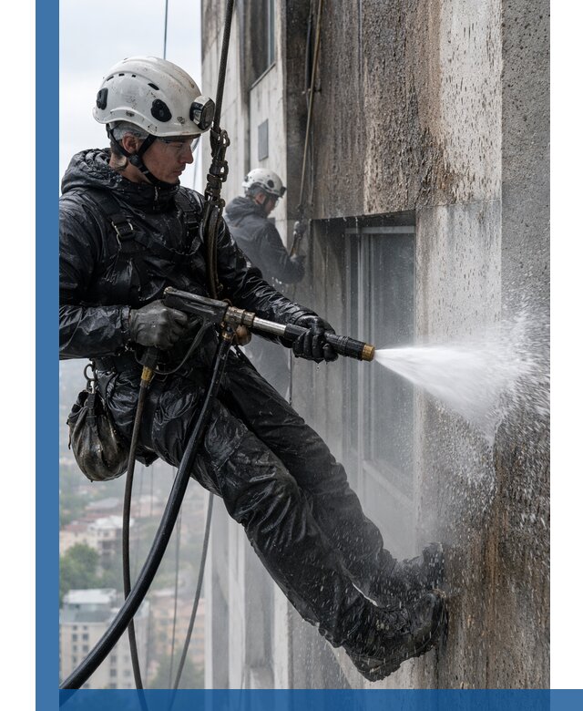 Гидроструйная очистка фасадов и конструкций в Ногинске